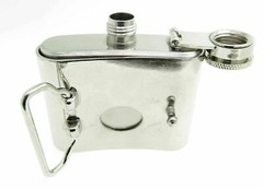 3oz. Cross Celtic Stainless Steel Flask Metal Removable Concealed Belt Buckle