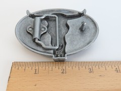 Longhorn Skull Belt Buckle Bull Enameled Blue Metal New