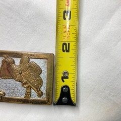Very Rare Vintage Western Brass Saddle & Buckaroo Boots Cowboy Belt Buckle