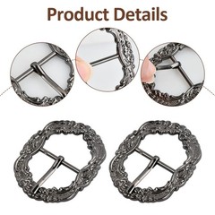 4 Piece Costume Belt Buckles Set for Men Women, Diameter 30mm Retr…