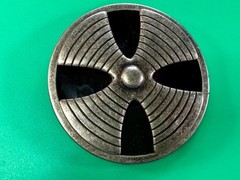 Round Hippy Punk Vibe Silver & Black Color Reel Of Tape Belt Buckle