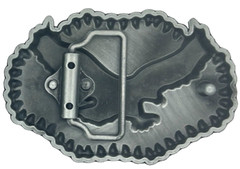 Eagle & Skulls Black Enameled Belt Buckle New