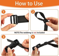 6 Set 1&Prime; Wide Quick Release Buckle with 12 Pcs Strap Clips, Heavy Duty Side Rele
