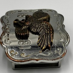 Vintage 1981 Eagle Belt Buckle Western Americana Silver Bronze Two Tone 80s