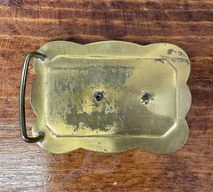 Vintage Western Revolver Belt Buckle Brass Plated Six Shooter