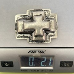Cross Belt Buckle Ornate Christian Religious Gothic Silver metal western vintage