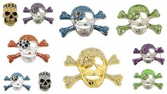 Skeleton Belt Buckle Skulls Crossbones Halloween Costume Western Silver Fashion