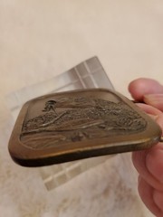 Vintage Brass Indiana Metal Craft Bass Fish Belt Buckle 2 1/4&Prime; Wide 1976