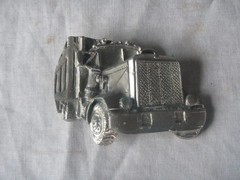 trucker semi tractor trailer truck pewter belt buckle