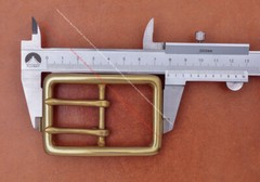 BIG HEAVY DUTY SOLID BRASS MIDDLE BAR DOUBLE PIN BELT BUCKLE LEATHERCRAFT BUCKLE
