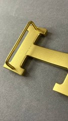 Gold Crystal H Belt Buckle Rhinestone Pavé Statement Buckle Heavy Metal Hardware