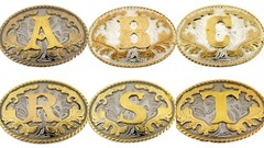 N E W A B C D G J K L M R S T Initial Letter Belt Buckle Men Women Western Rodeo