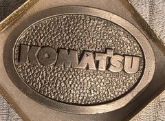 Vintage 1997 Metal Belt Buckle, Komatsu, Tractor, Bulldozer, Construction, AG