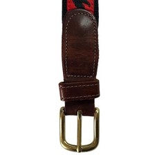 Vintage Preston Men&rsquo;s Red Leather Belt Embroidered Bear Design Size 48