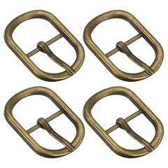 4Pcs 0.94&Prime; Single Prong Belt Buckle Oval Center Bar Buckles for Belt Brass