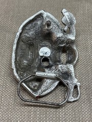 Pirate Skull Skeleton and Swords Belt Buckle 1997 Solid Fine Pewter colorful 4&Prime;