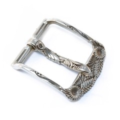 German silver belt buckle Asters, pin type Classic Petrykivka flower belt buckle