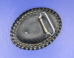 White Cobra Snakeskin Hand laced Belt Buckle made in USA fits 1-1/2&Prime; Belt