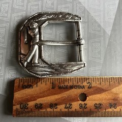 Vintage 1998 Unisex Decorative Belt Buckle 1.25” Wide Belt Pewter