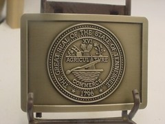 GREAT STATE SEAL OF THE STATE OF TENNESSEE Belt Buckle with KEYCHAIN & case