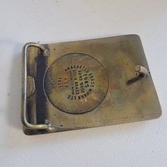 Contel Brass Belt Buckle 1985 Safety Award Anacortes Brass Works Handmade
