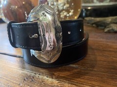Very Navajo James Reid style Sterling Silver Belt Buckle 27-30-1.25”nu belt ✅