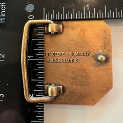 1987 Deere & Company Moline Illinois Octagon Buck Belt Buckle Deere Stag D Logo