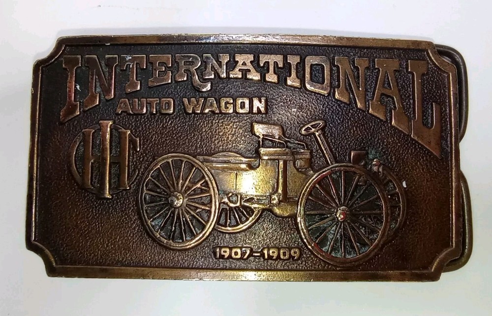 International Auto Wagon Limited Edition Belt Buckle Bergamot Brass Works 1974