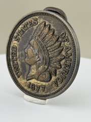 Indian Head Liberty Coin Style Belt Buckle 1877 Americana Gift