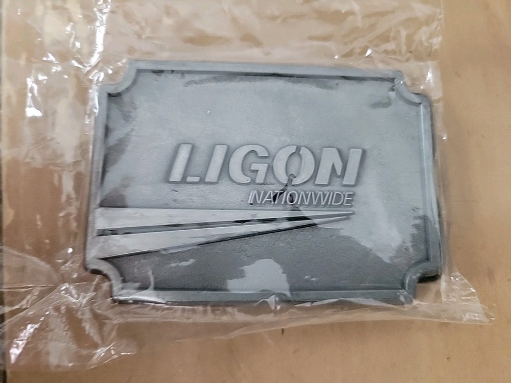 Ligon Industries Nationwide Brass Belt Buckle Vintage Collectible NIP VINTAGE