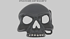 Skull Belt Buckle Men Pirate Skeleton Black Metal Tribal Gothic Tattoo Bling New
