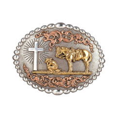 Nocona Men&rsquo;s Cowboy Prayer Oval Belt Buckle 37915
