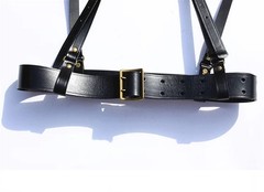 CHINESE ARMY PLA ARMED MILITARY TACTICAL OFFICER LEATHER BELT AND SUSPENDERS SET
