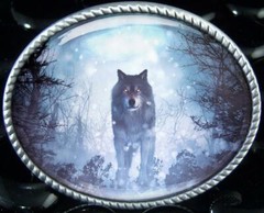 Wolf Belt Buckle – Native American Spirit Animal Handmade Buckle – 633