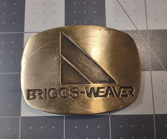 Vintage Briggs-Weaver Belt Buckle Solid Brass ADM Norman Co Dallas 1980s