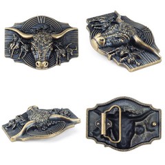 Tauren Ancient Silver Belt Buckle Metal Smooth Buckle 4.0 Cowboy for Men