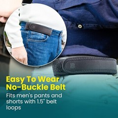 Patented Ultra-Soft Invisible Belt for Men & Women – Adjustable, Black 32&Prime;-43&Prime;