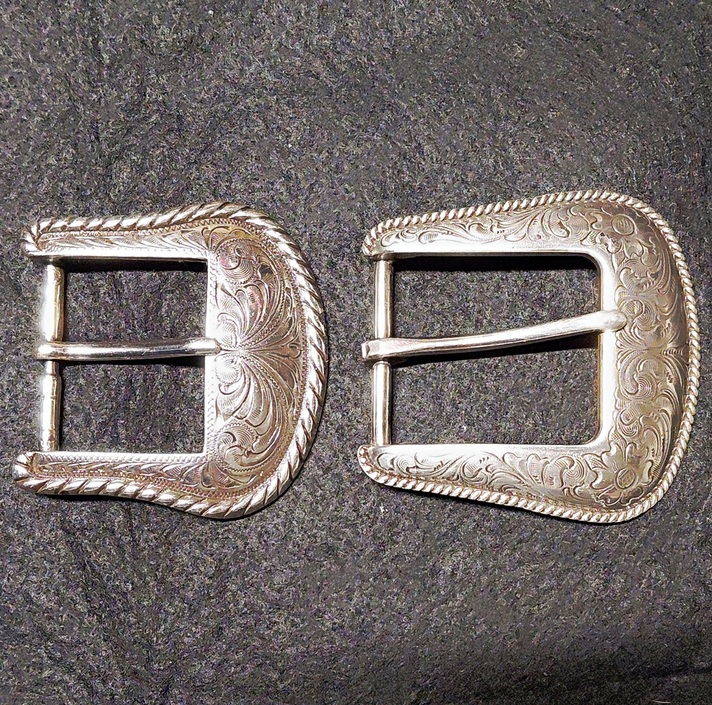 Men&rsquo;s Silver Western Floral Engraved Metal Belt Buckle Fits 1.5 in Belt