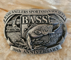 Bass Anglers Sportsman Society Vintage Belt Buckle Made In USA 30 Anniversary