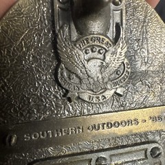 Belt Buckle Southern Outdoors Deer Bass Fish Duck Gold Limited Edition Vintage