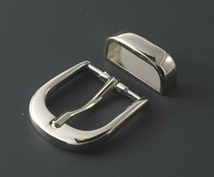 1 inch (25mm) metal pin buckle(216AB) w/metal keeper in silver color USA