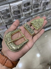 Western 3 piece buckle set cowboy cowgirl buckle for leather belt 1.5&Prime;, 38 mm