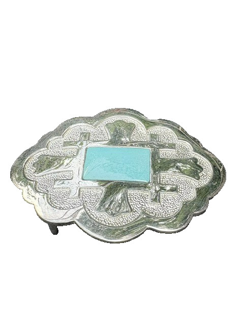 Large Robert Lee Morris Studio 925 Sterling Silver and Turquoise Belt Buckle