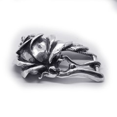 Rose White Sterling Silver Belt Buckle