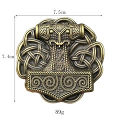Viking Thor Hammer Belt Buckle for Men&rsquo;s Western Cowboy Motorcycle Riding