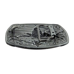 American Flag Longhorn Steer Star Belt Buckle Antique Silver Fits 1.5 inch Belts