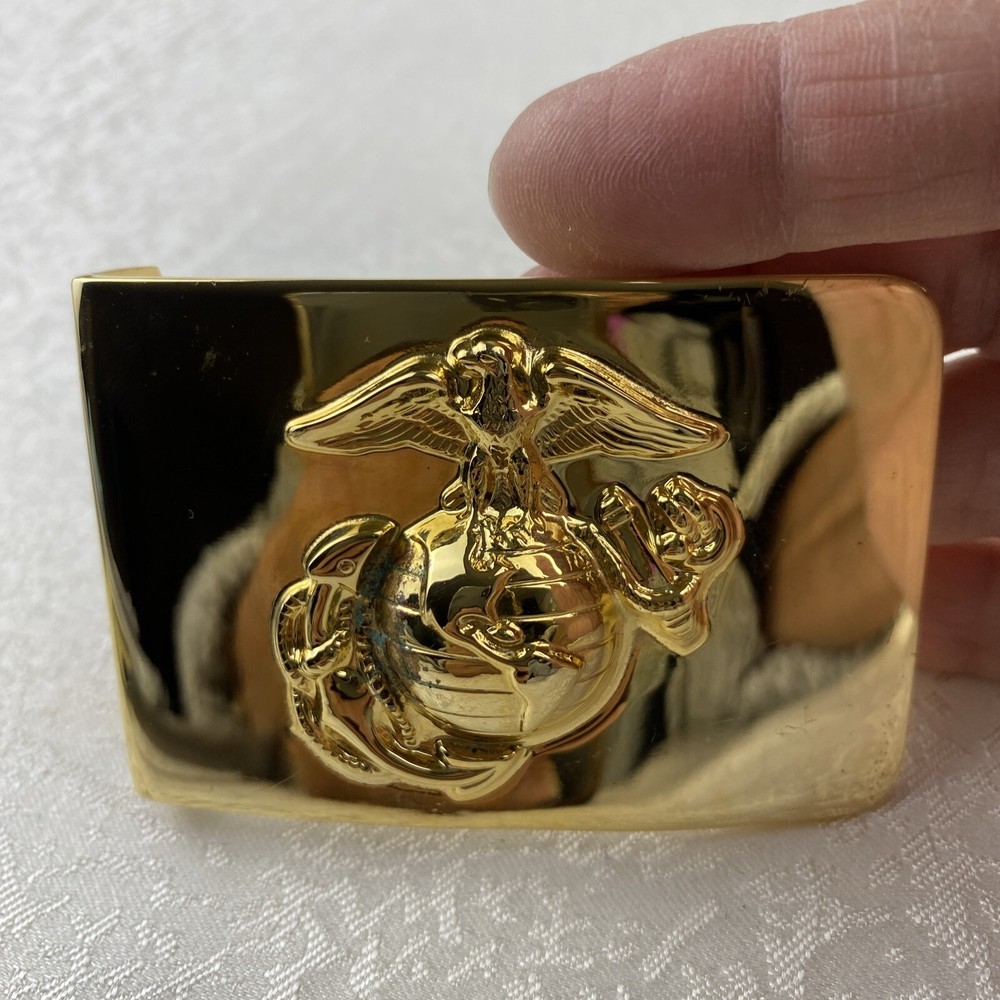 Vintage USMC Solid Brass Belt Buckle – Marine Corps Made In USA-Signed KIGI