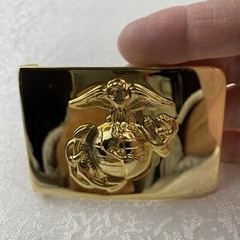 Vintage USMC Solid Brass Belt Buckle – Marine Corps Made In USA-Signed KIGI