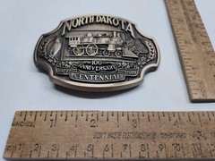 NORTH DAKOTA – 100th ANNIVERSARY – CENTENNIAL – #d – belt BUCKLE – listing #7204