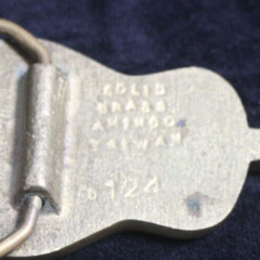 Vntg 1970s Solid Brass Acoustic Guitar Belt Buckle Counry Rock Music Aminco #124